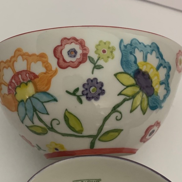 Pier 1 Imports Floral Ceramic Measuring Cups Set of 4 Hand Painted Discontinued - Picture 5 of 12